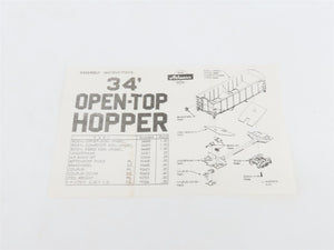 HO Scale Athearn Kit 5420 Undecorated 34' 2-Bay Composite Side Hopper