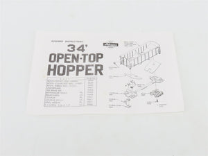 HO Scale Athearn Kit 5420 Undecorated Black 34' 2-Bay Composite Side Hopper