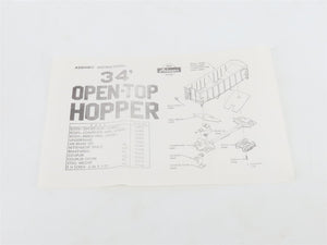HO Scale Athearn Kit 5420 Undecorated Black 34' 2-Bay Composite Side Hopper