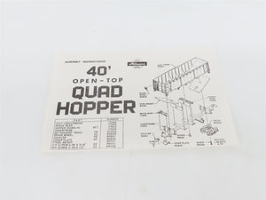 HO Scale Athearn Kit 1749 Undecorated Black 4- Bay Open Hopper