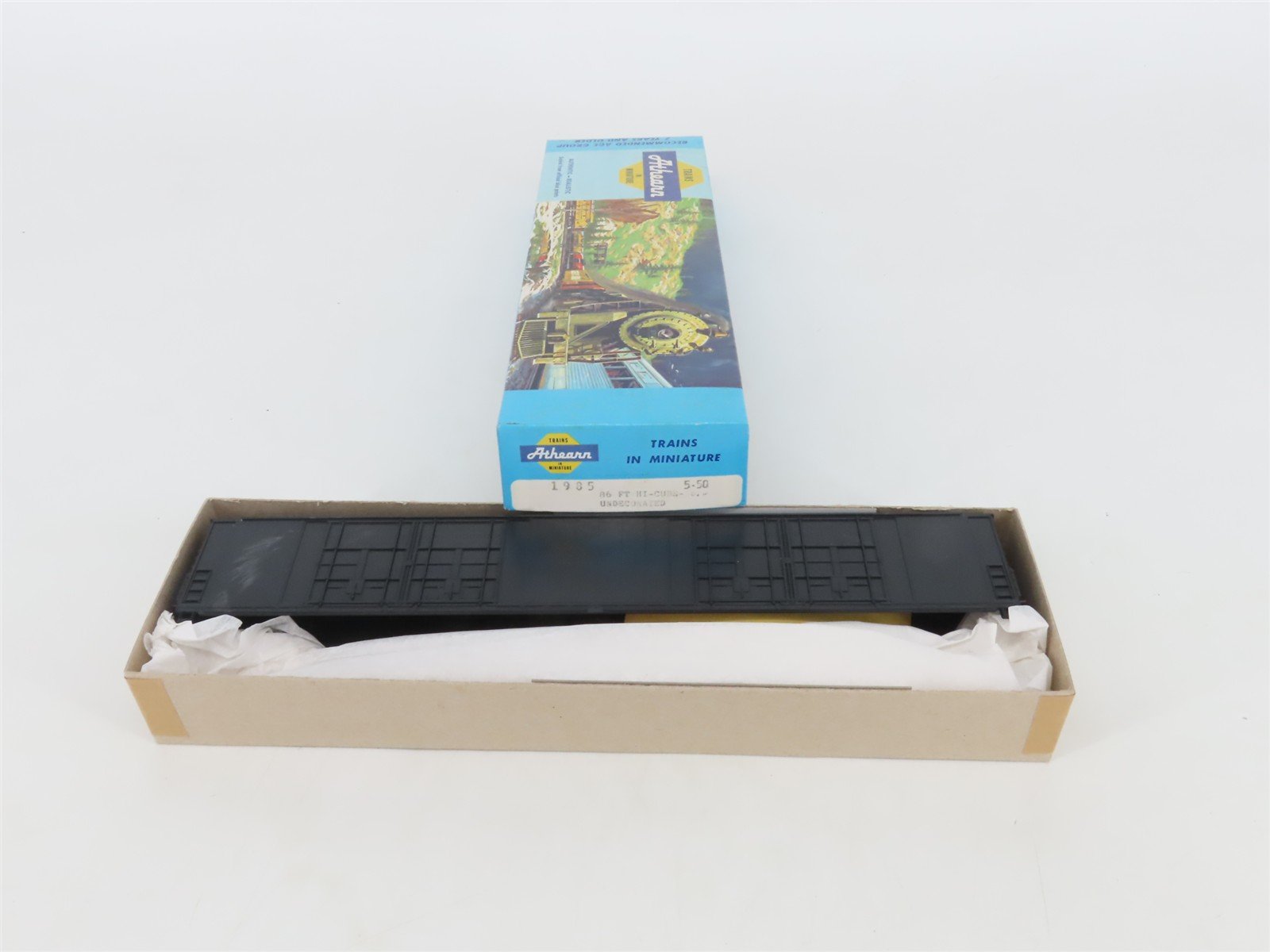 HO Scale Athearn Kit 1985 Undecorated Black 86' Hi-Cube 8-Door Box Car
