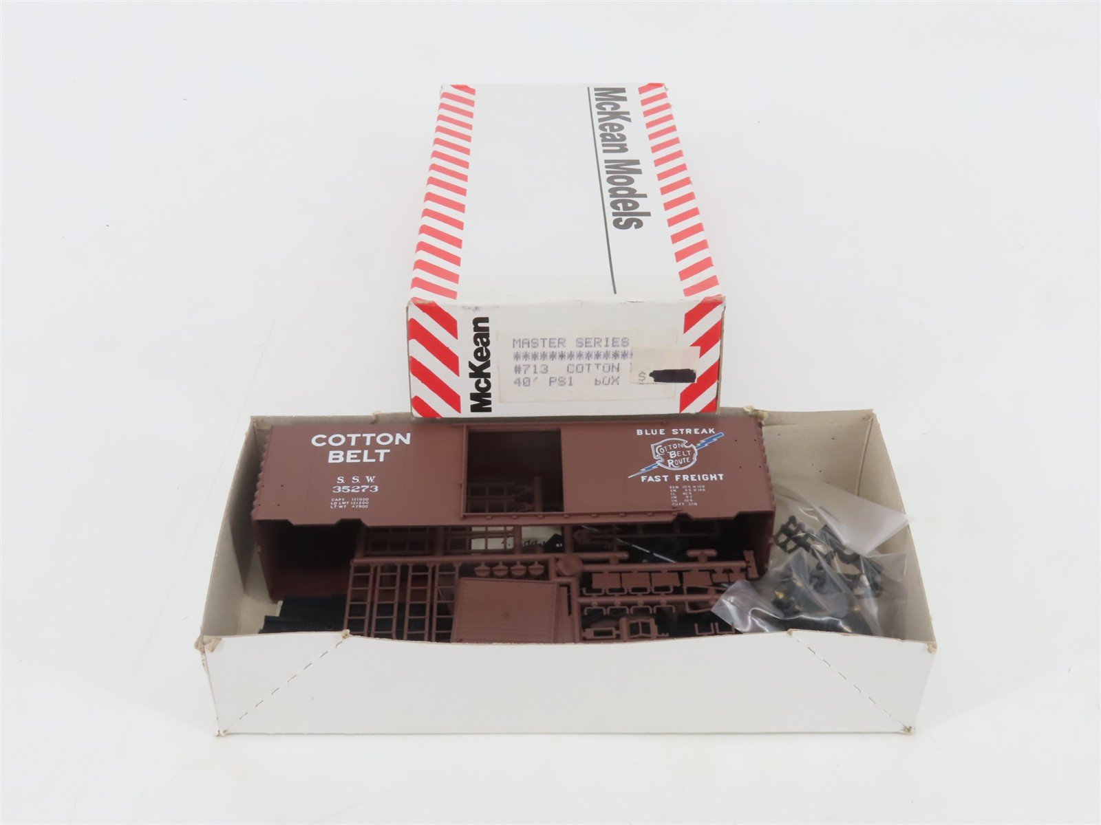 HO McKean Models Master Series Kit 713 SSW Cotton Belt Blue Streak Boxcar #35273