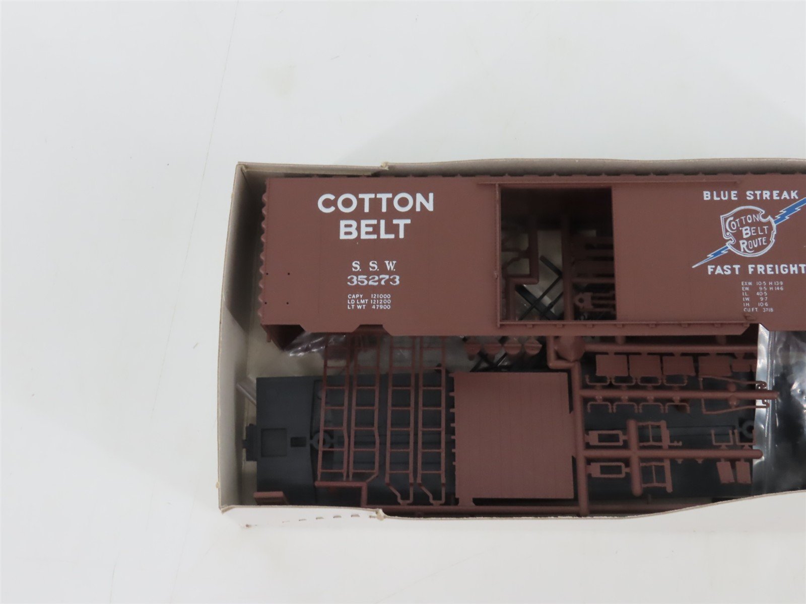 HO McKean Models Master Series Kit 713 SSW Cotton Belt Blue Streak Boxcar #35273