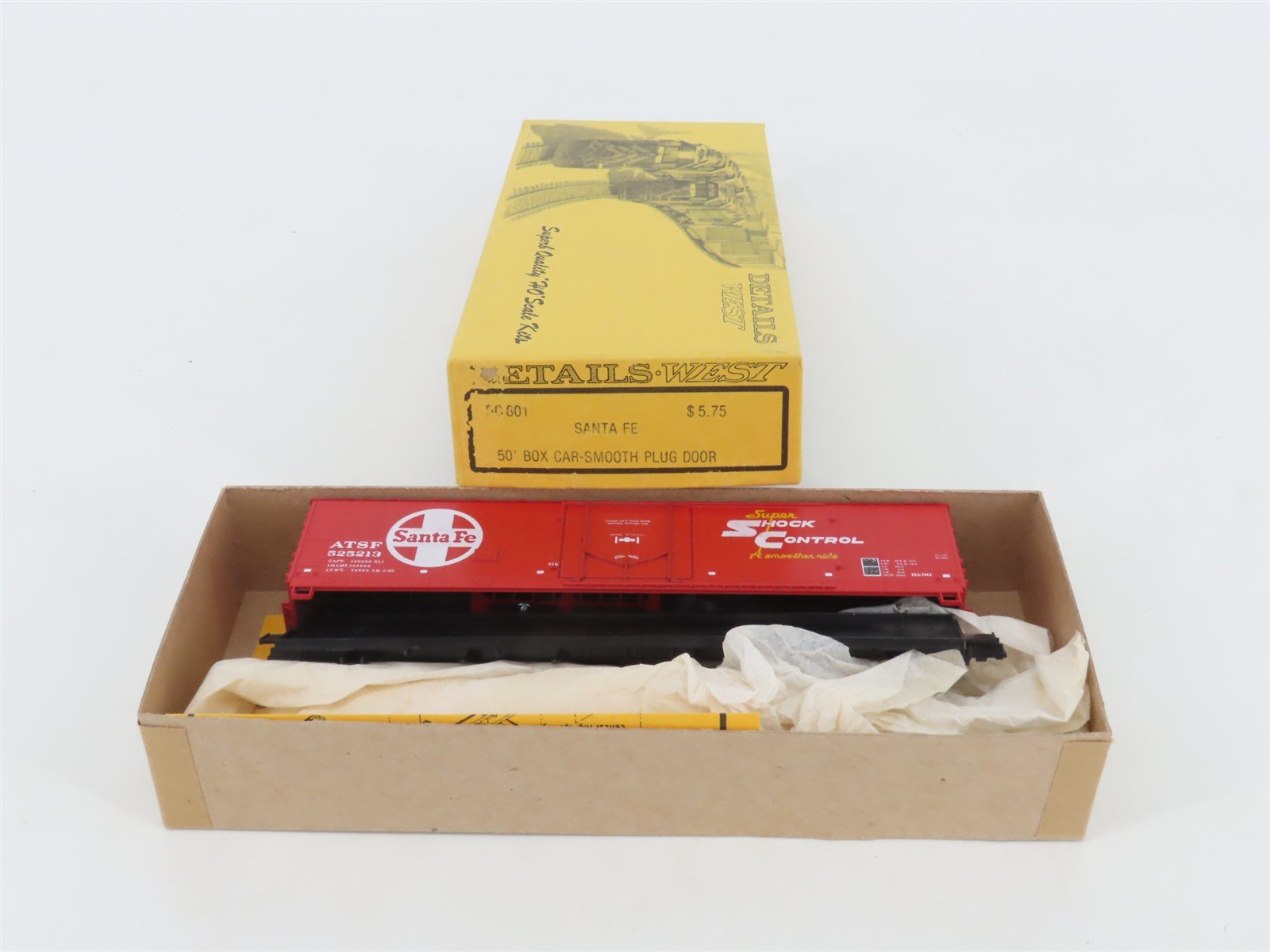 HO Scale Details West Kit BC-801 ATSF Santa Fe 50' Plug Door Box Car #525213