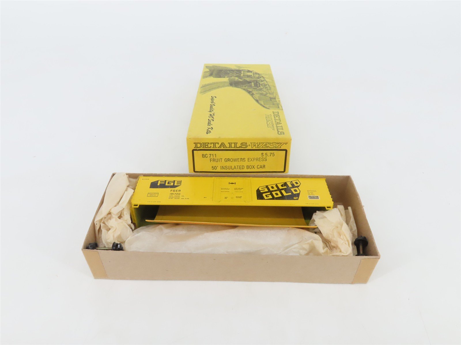 HO Details West Kit BC-711 FGER Fruit Growers "Solid Gold" 50' Box Car #191720