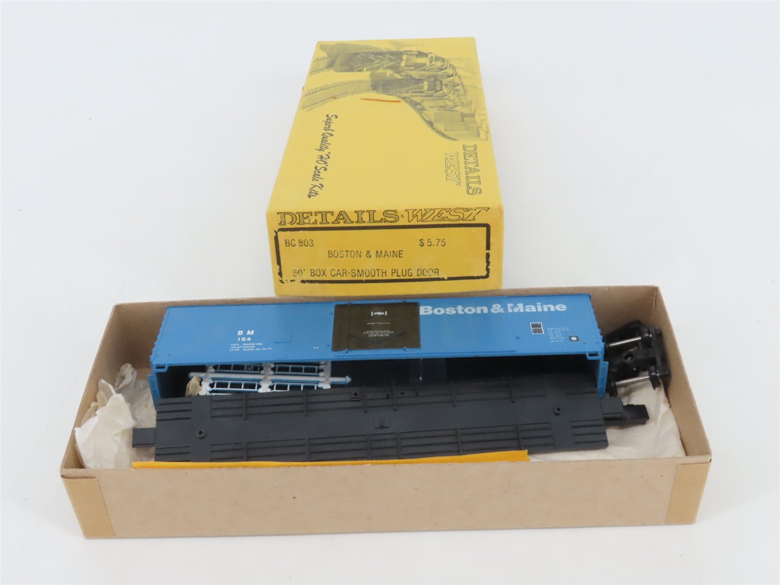 HO Scale Details West Kit BC-803 BM Boston & Maine 50' Plug Door Box Car #154