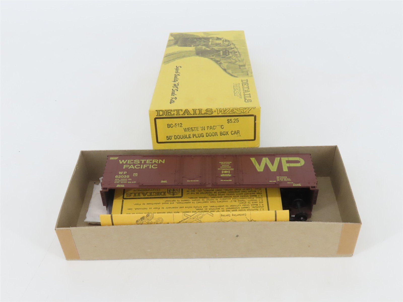 HO Scale Details West Kit BC-512 WP Western Pacific 50' Plug Door Box Car #62035
