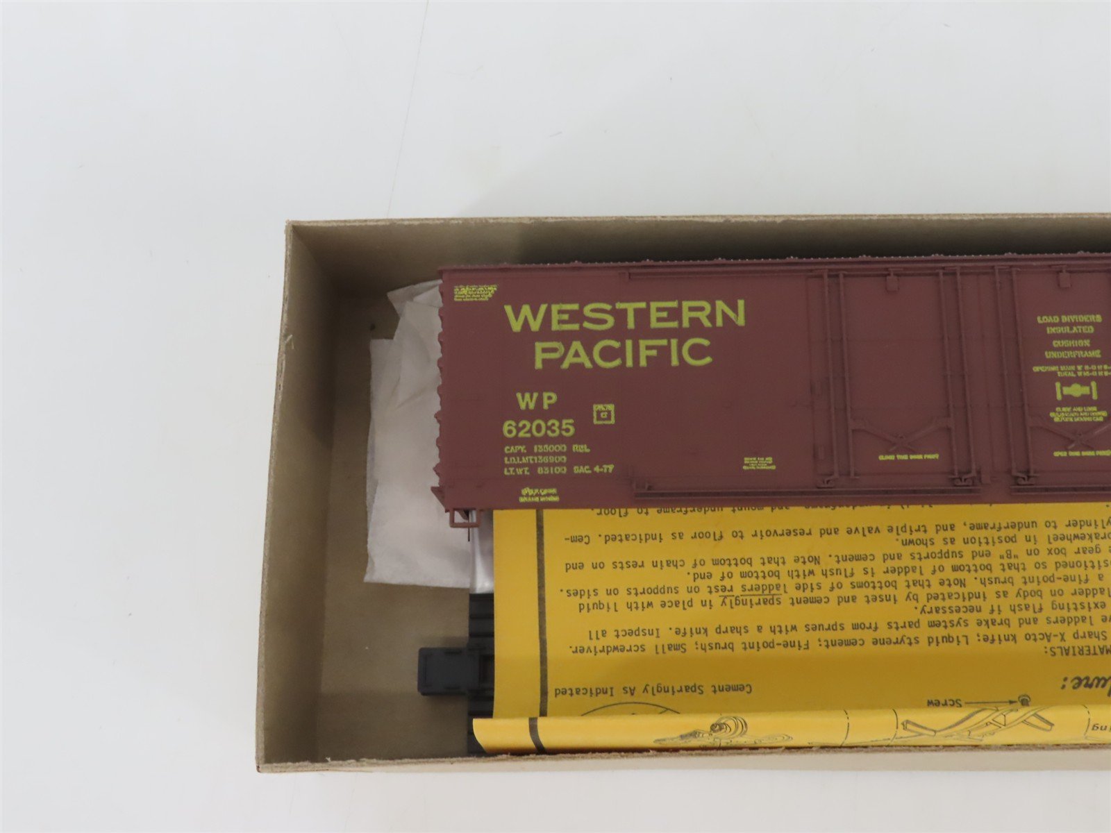 HO Scale Details West Kit BC-512 WP Western Pacific 50' Plug Door Box Car #62035