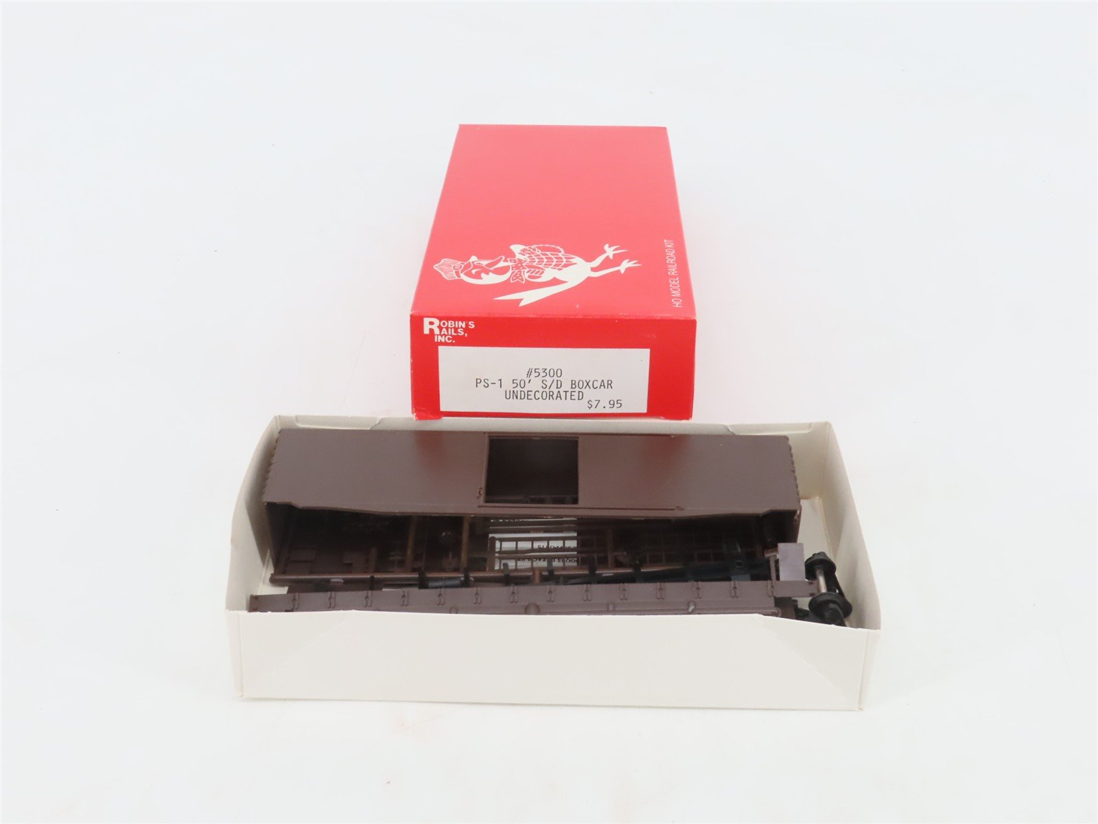 HO Scale Robin's Rails Kit 5300 Undecorated Brown PS-1 50' Single Door Box Car