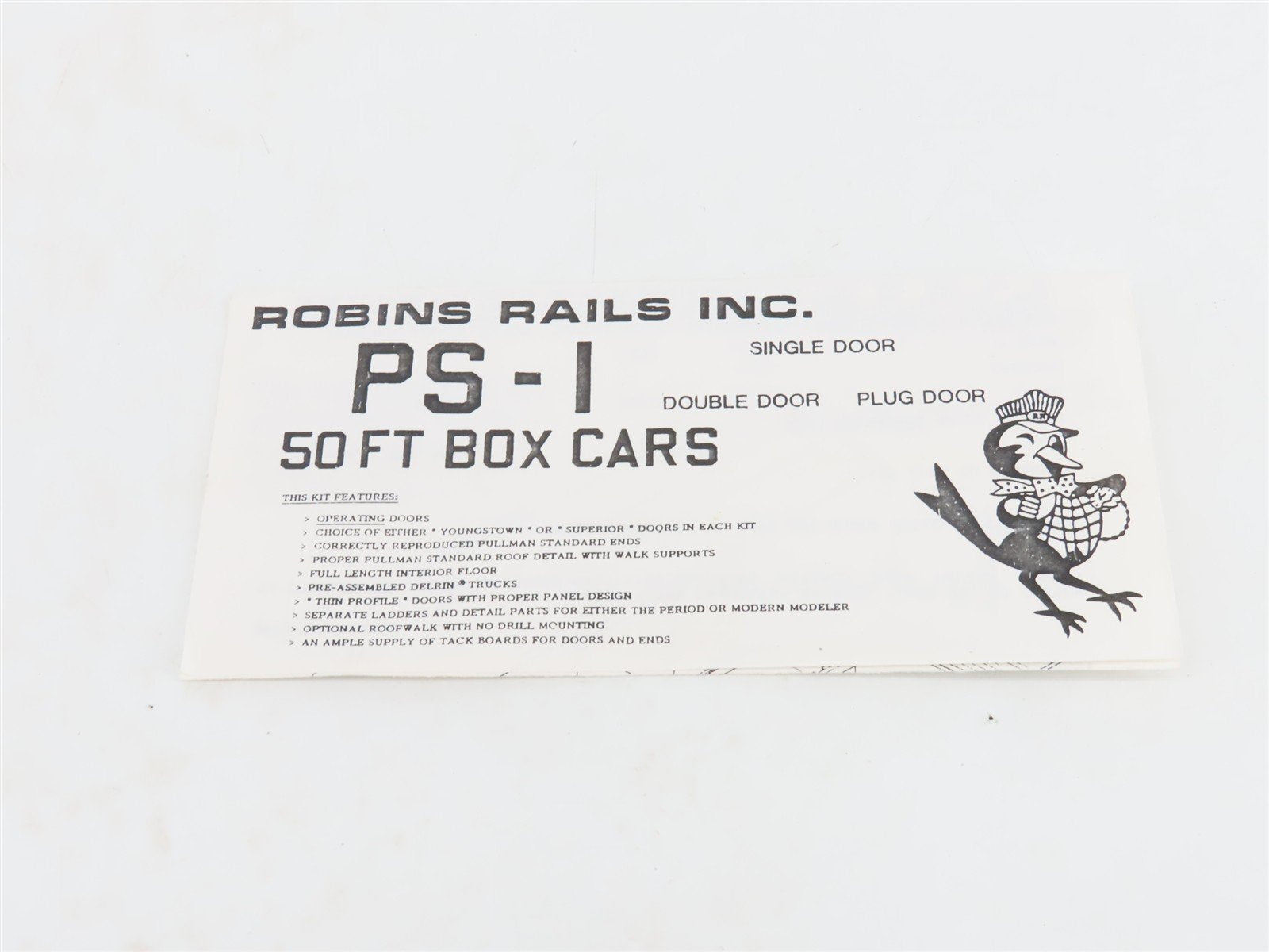 HO Scale Robin's Rails Kit 5300 Undecorated Brown PS-1 50' Single Door Box Car