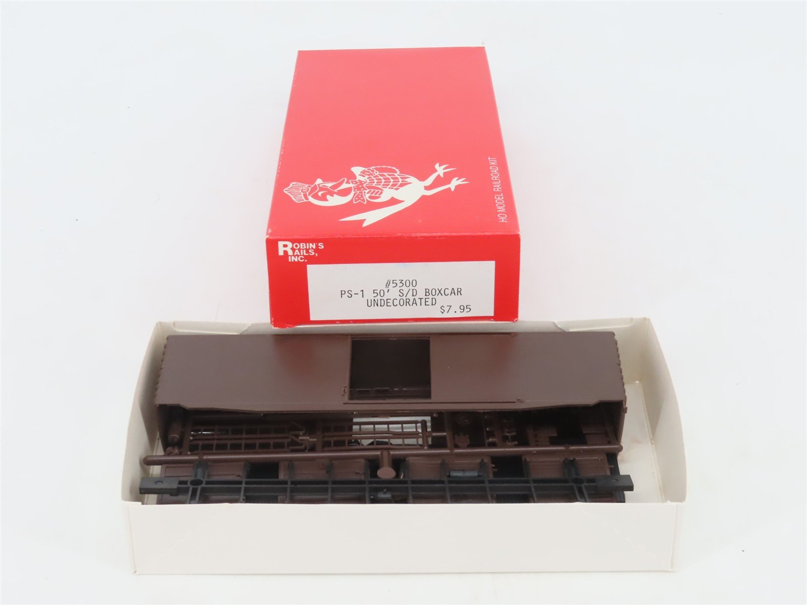 HO Scale Robin's Rails Kit 5300 Undecorated Brown PS-1 50' Single Door Box Car