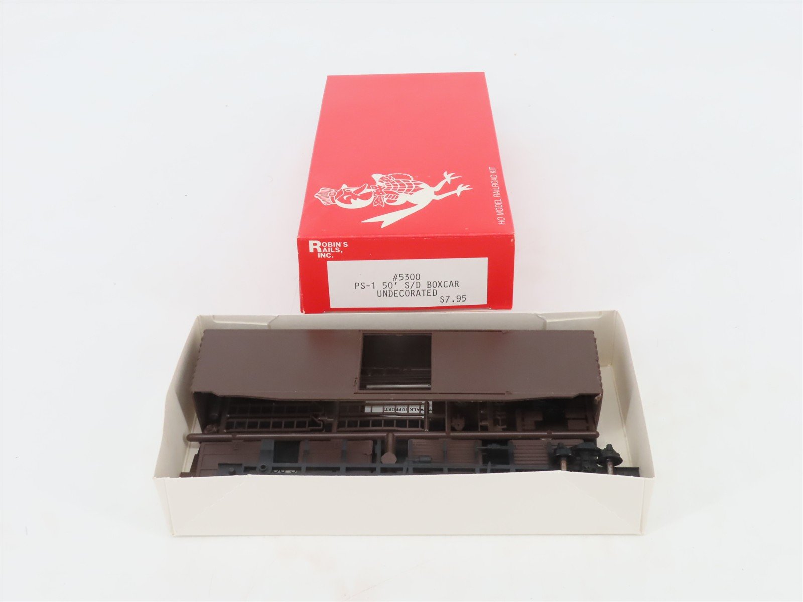 HO Scale Robin's Rails Kit 5300 Undecorated Brown PS-1 50' Single Door Box Car