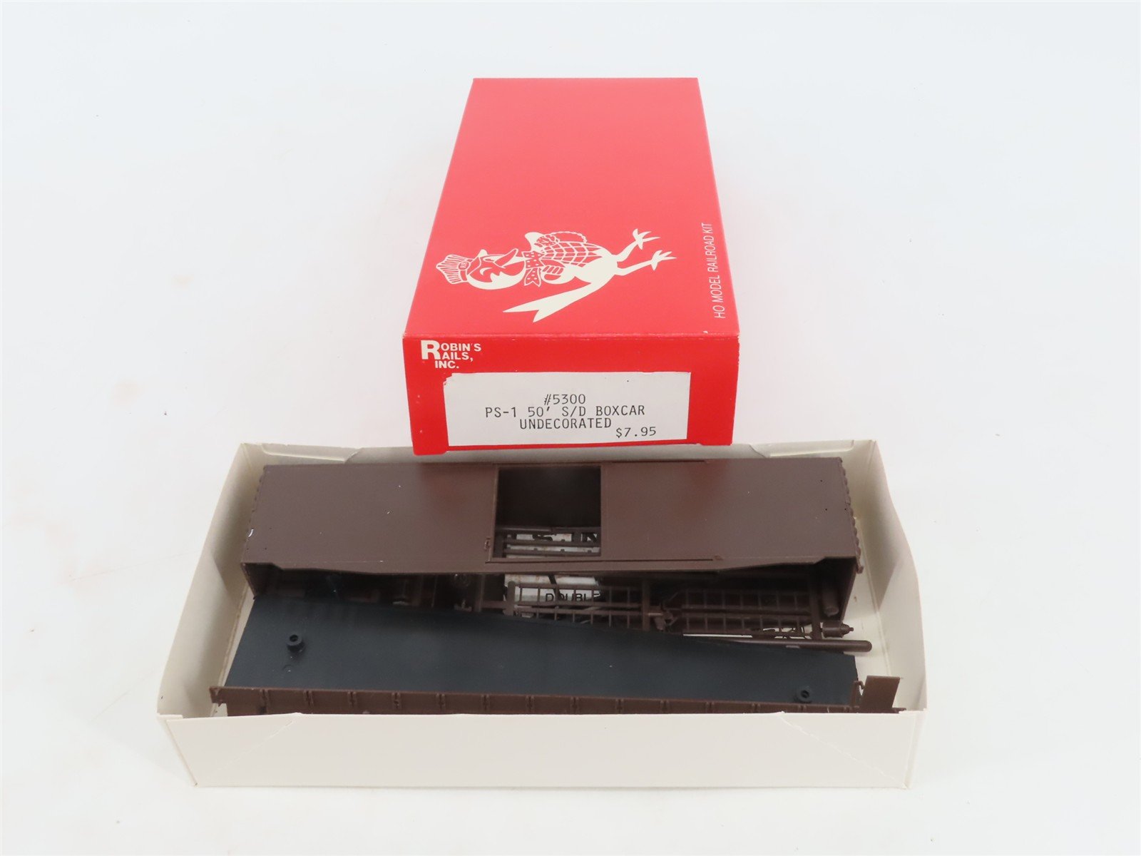 HO Scale Robin's Rails Kit 5300 Undecorated Brown PS-1 50' Single Door Box Car