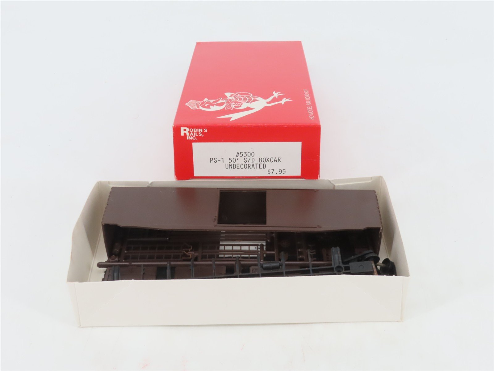 HO Scale Robin's Rails Kit 5300 Undecorated Brown PS-1 50' Single Door Box Car