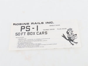 HO Scale Robin's Rails Kit 5300 Undecorated Brown PS-1 50' Single Door Box Car