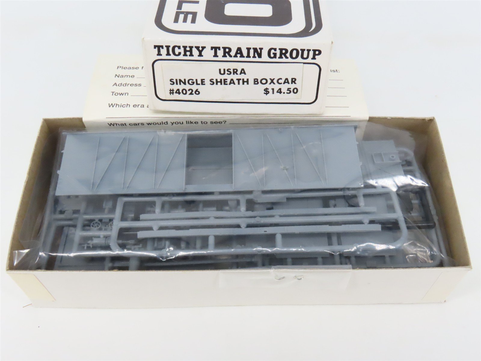 HO Scale Tichy 4026 Undecorated USRA Single Sheath Boxcar Kit