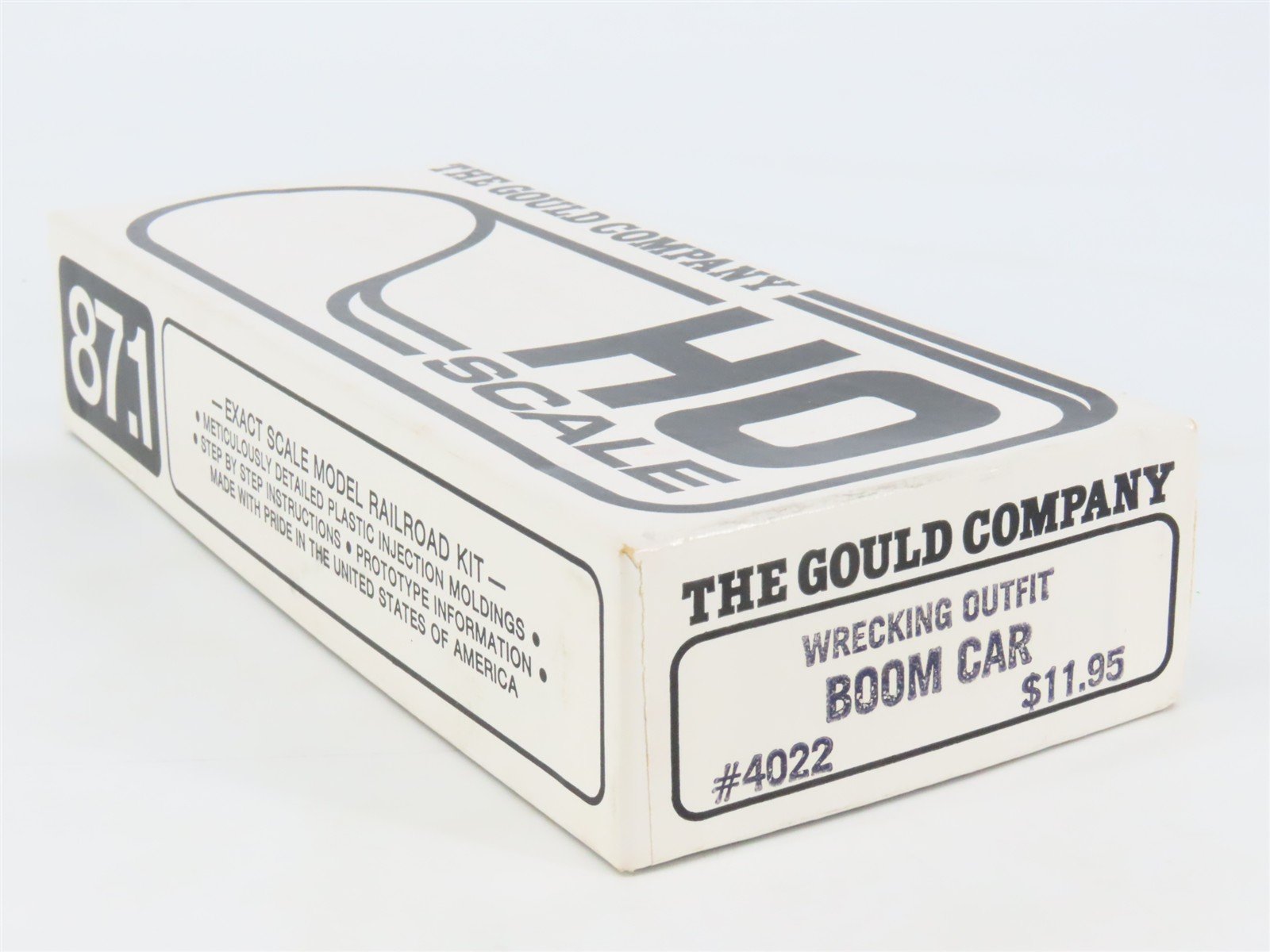HO Scale Gould Company 4022 Undecorated Wrecking Outfit Boom Car Kit