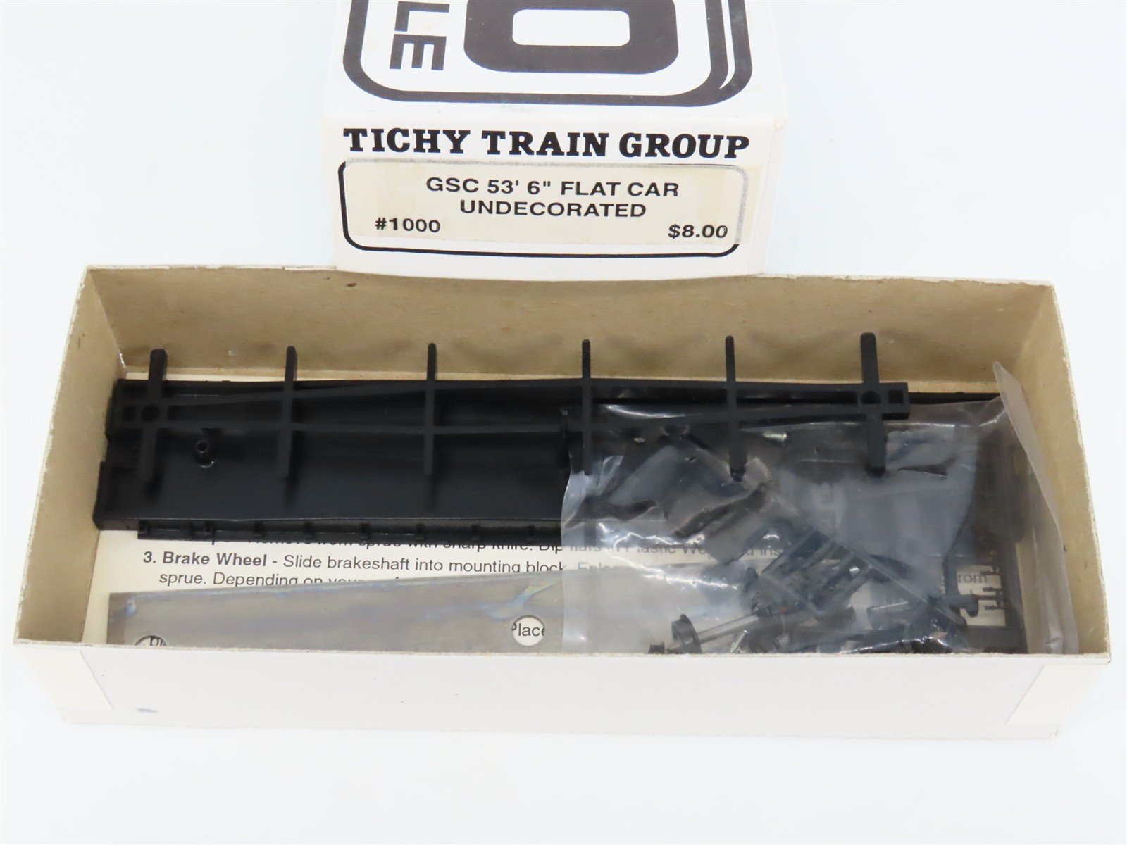 HO Scale Tichy 1000 Undecorated GSC 53' 6" Flatcar Kit