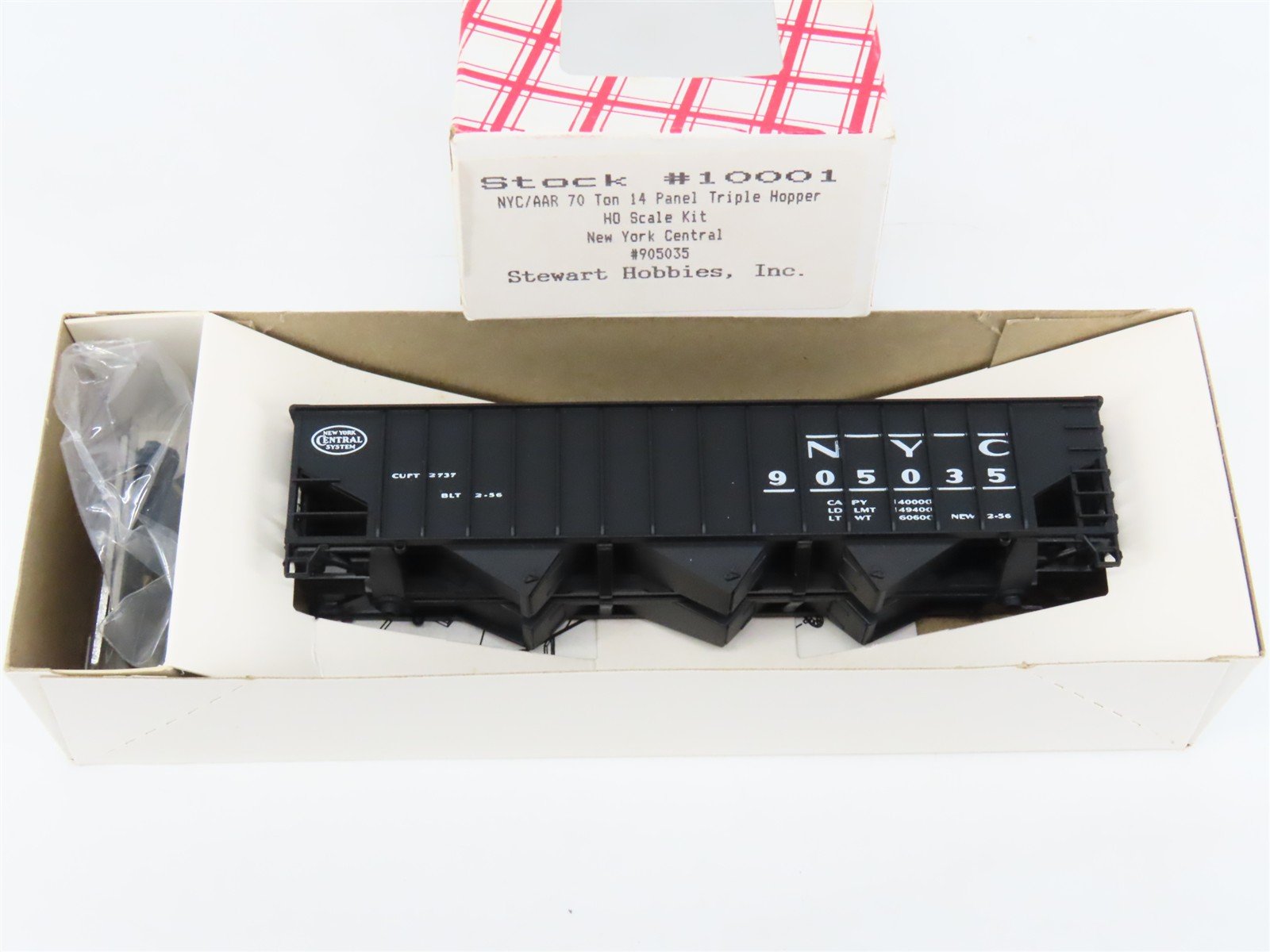 HO Scale Stewart 10001 NYC New York Central 70-Ton 3-Bay Hopper #905035 Kit