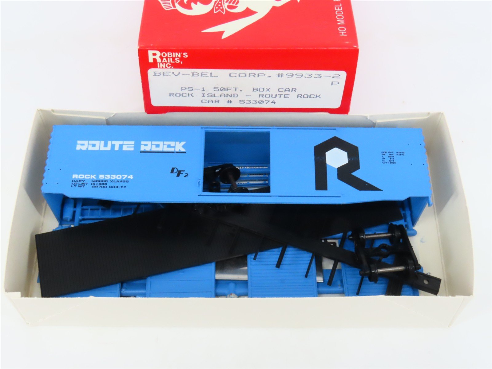 HO Scale Bev-Bel/Robins 9933-2 RI Rock Island 50' PS-1 Boxcar #533074 Kit