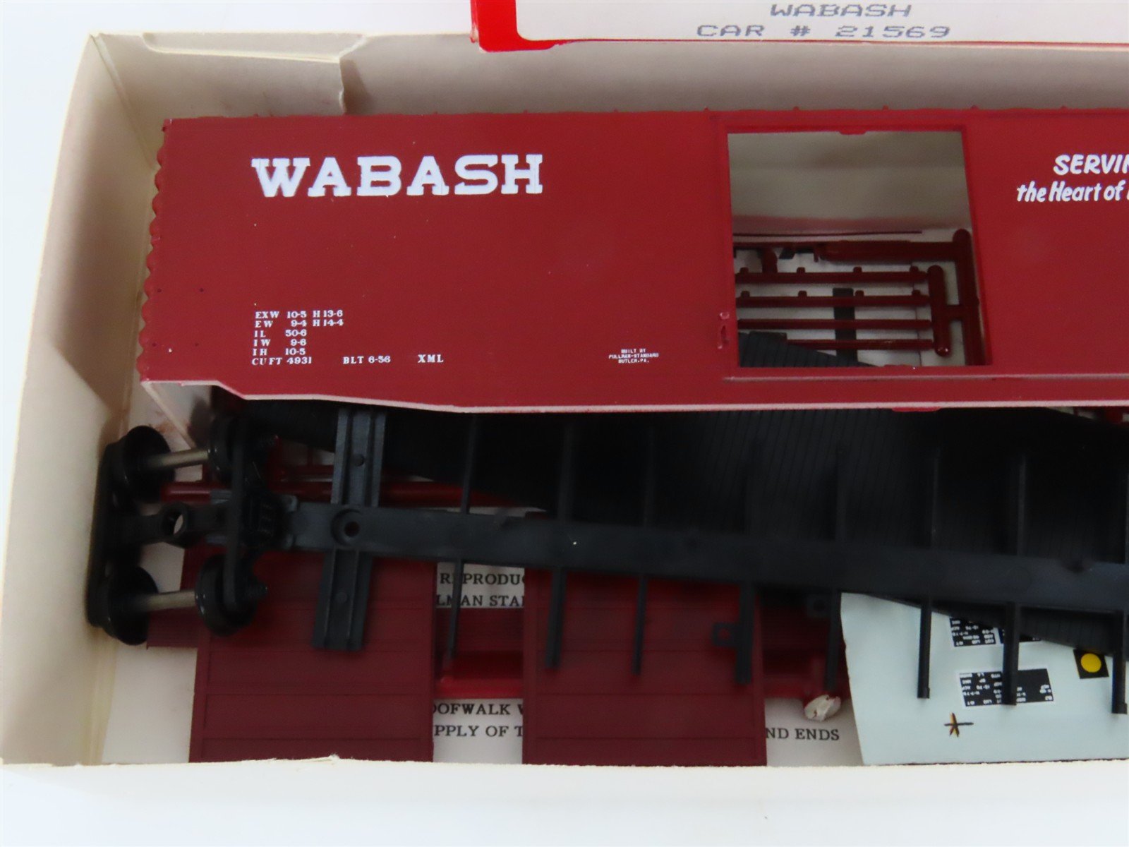 HO Scale Bev-Bel/Robins 9935-1 WAB Wabash 50' PS-1 Boxcar #21569 Kit