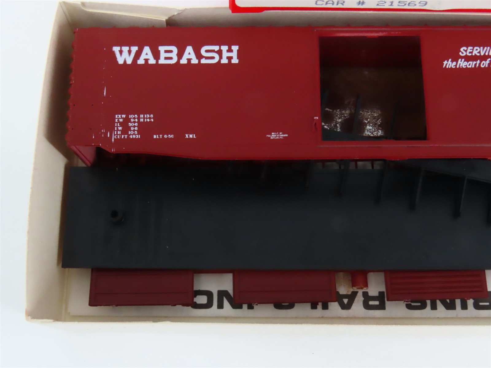 HO Scale Bev-Bel/Robins 9935-1 WAB Wabash 50' PS-1 Boxcar #21569 Kit