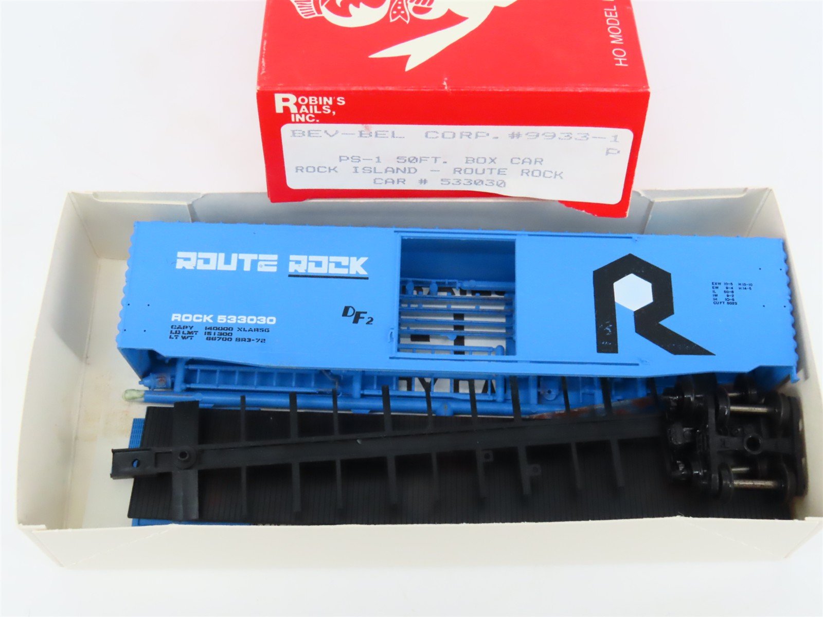 HO Scale Bev-Bel/Robins 9933-1 RI Rock Island 50' PS-1 Boxcar #533030 Kit