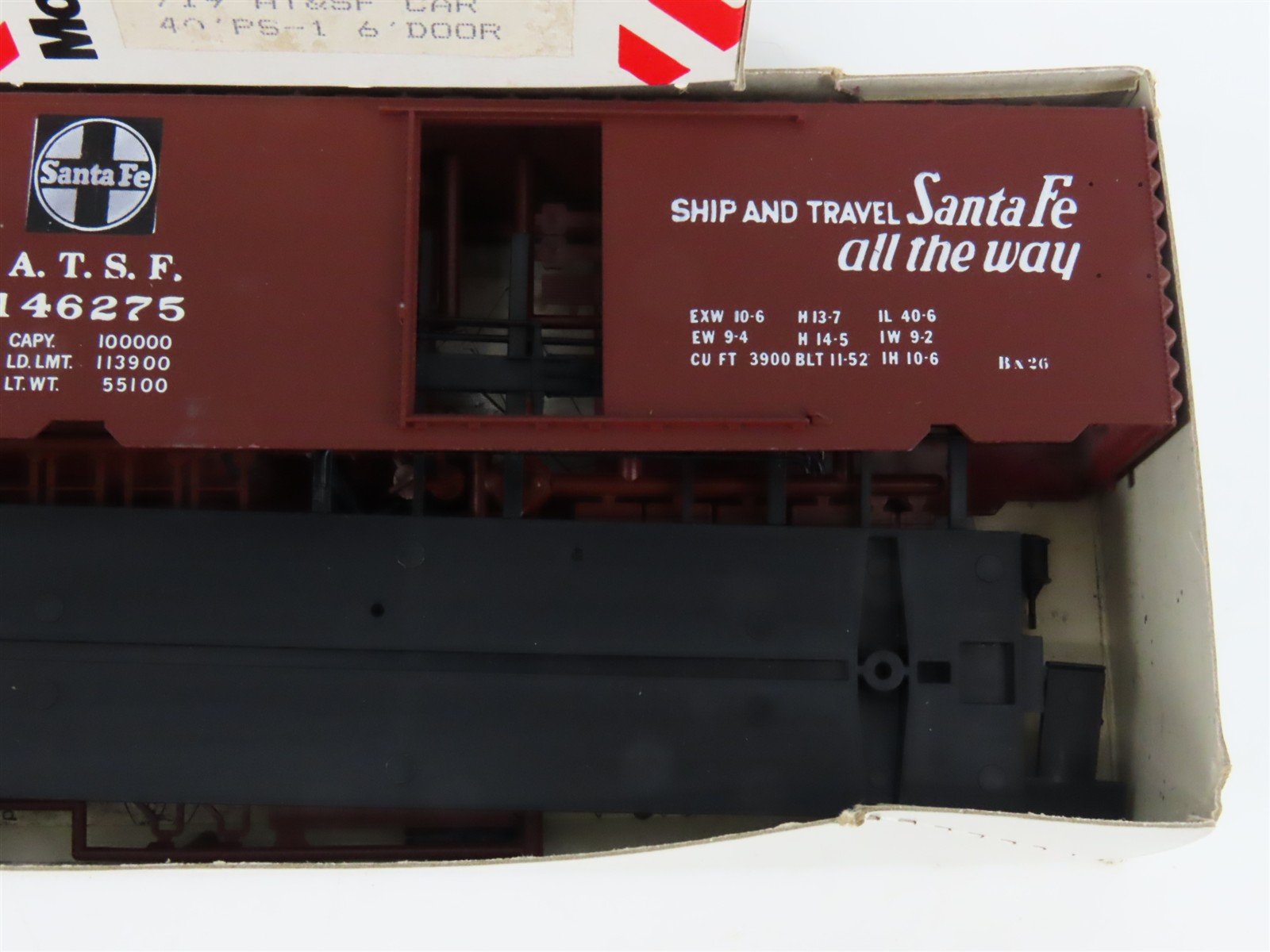 HO Scale McKean Models 719 ATSF Santa Fe 40' PS-1 Boxcar #146275 Kit