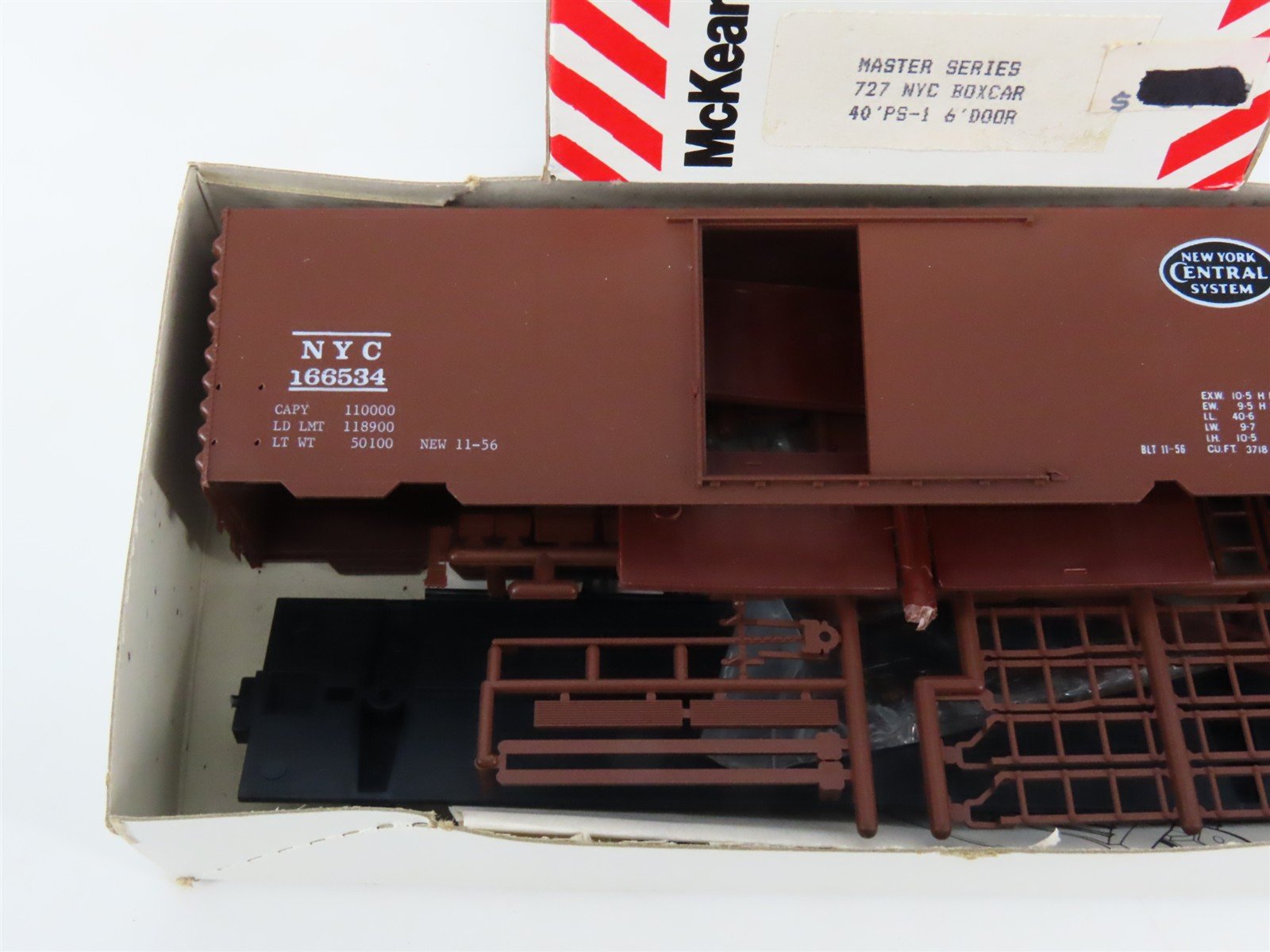 HO McKean Master Series 727 NYC New York Central 40' PS-1 Boxcar #166534 Kit