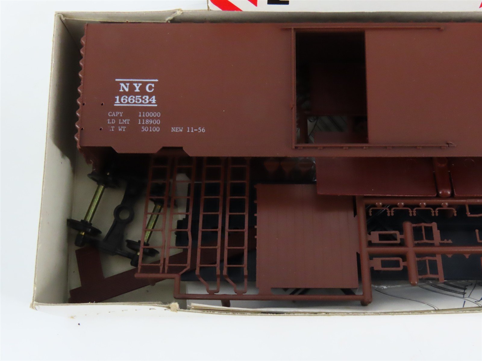 HO McKean Master Series 727 NYC New York Central 40' PS-1 Boxcar #166534 Kit