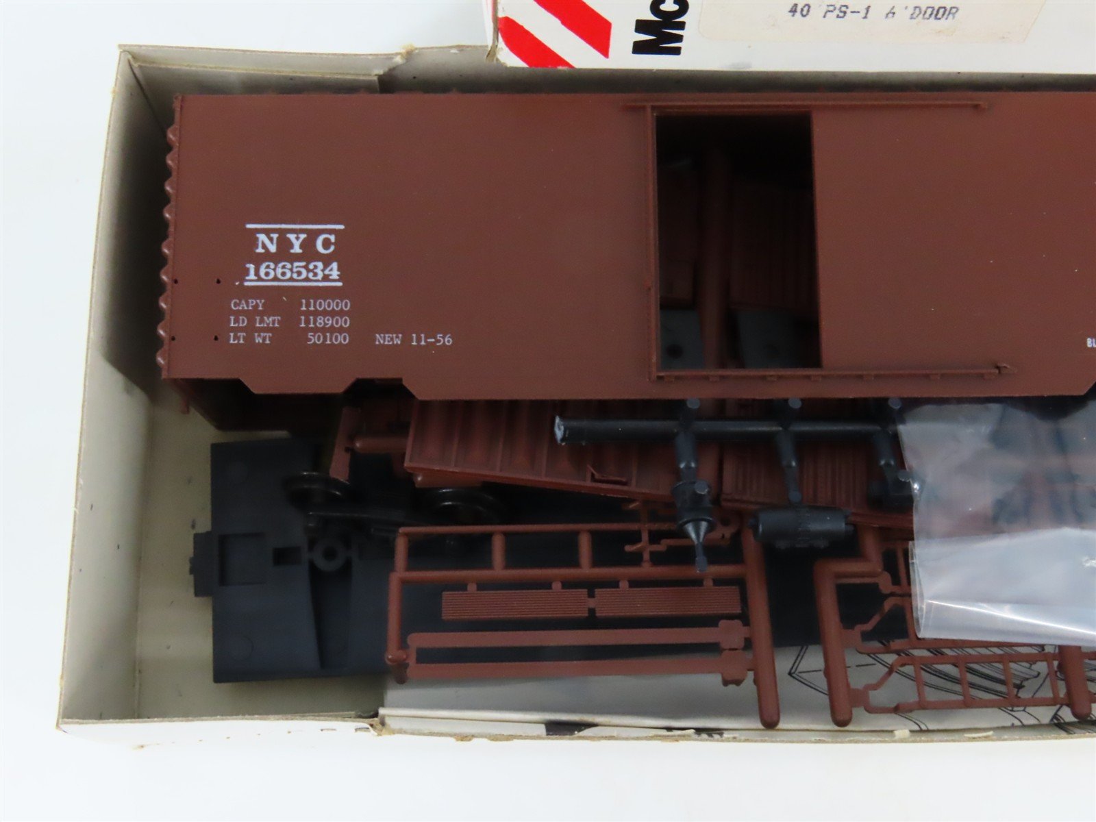 HO McKean Master Series 727 NYC New York Central 40' PS-1 Boxcar #166534 Kit