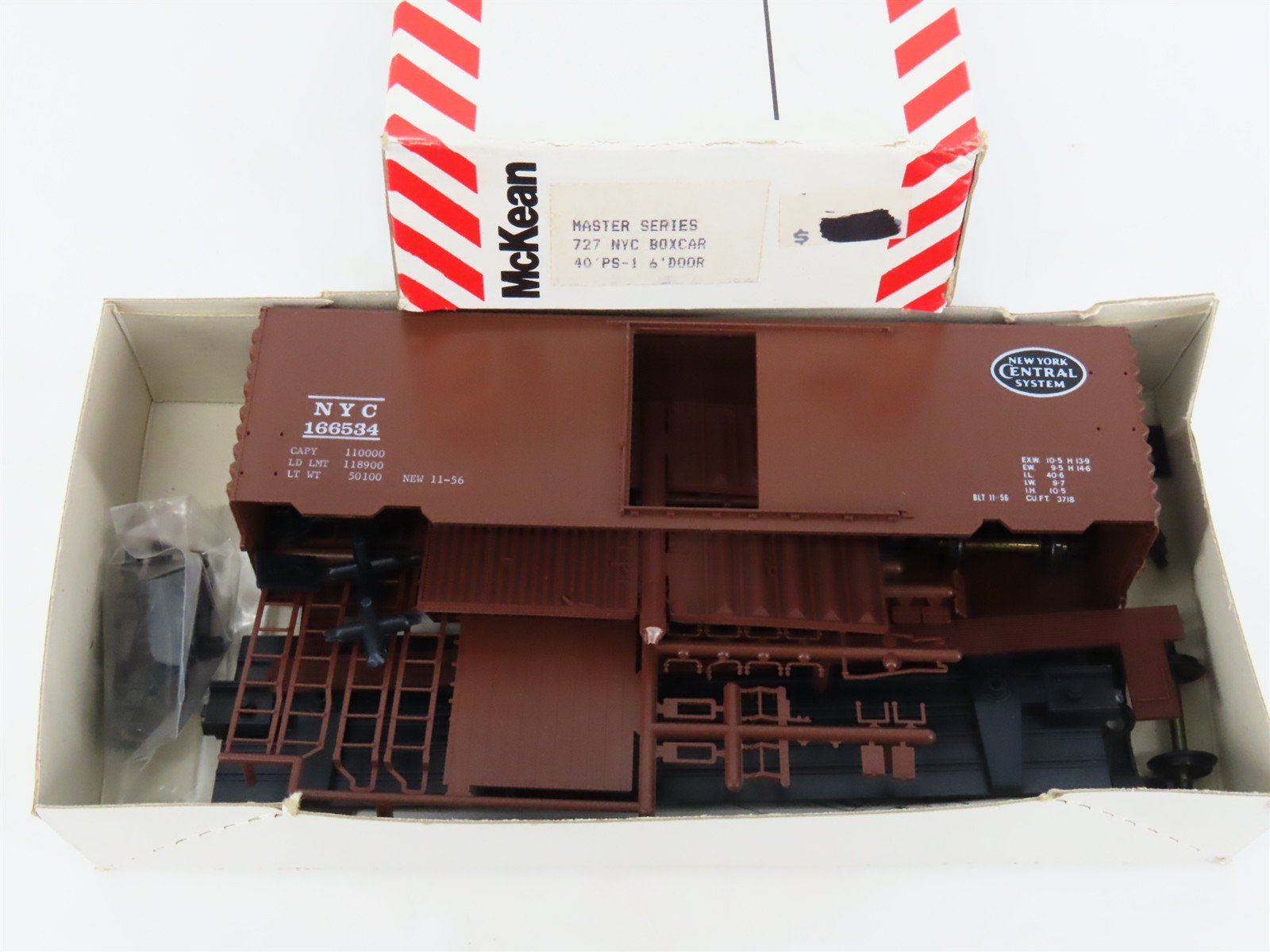 HO McKean Master Series 727 NYC New York Central 40' PS-1 Boxcar #166534 Kit