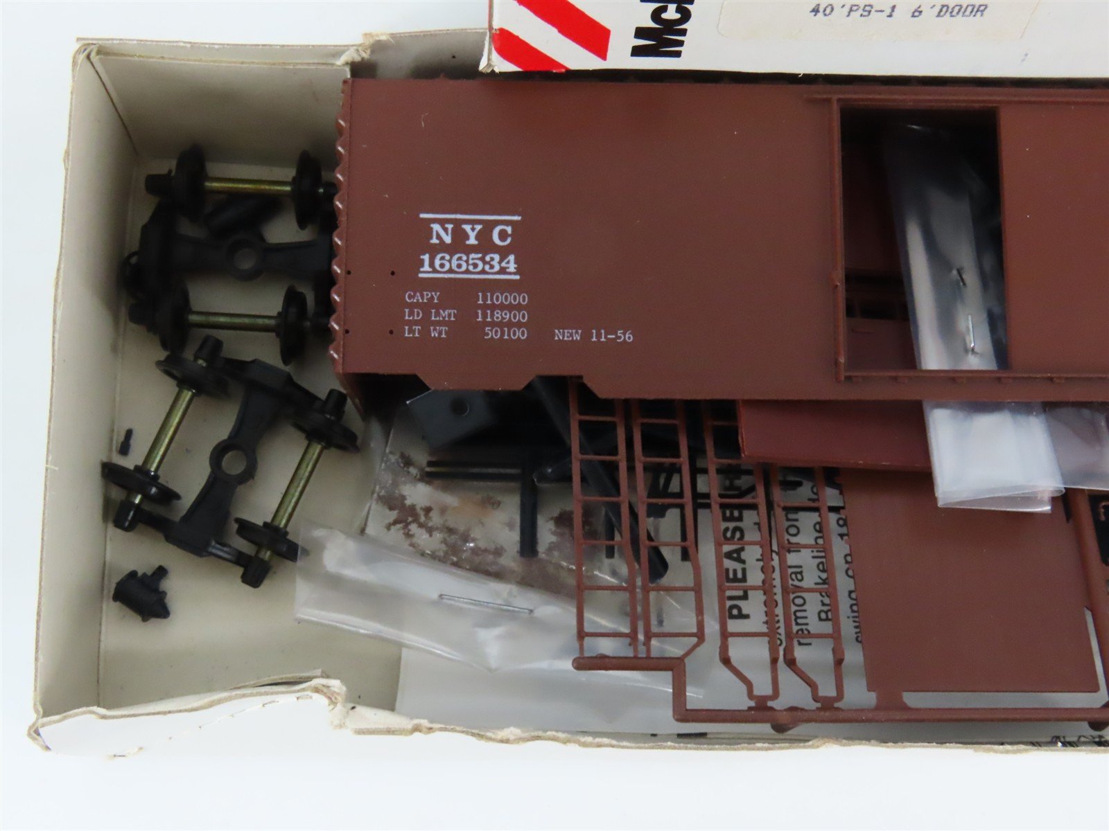 HO McKean Master Series 727 NYC New York Central 40' PS-1 Boxcar #166534 Kit
