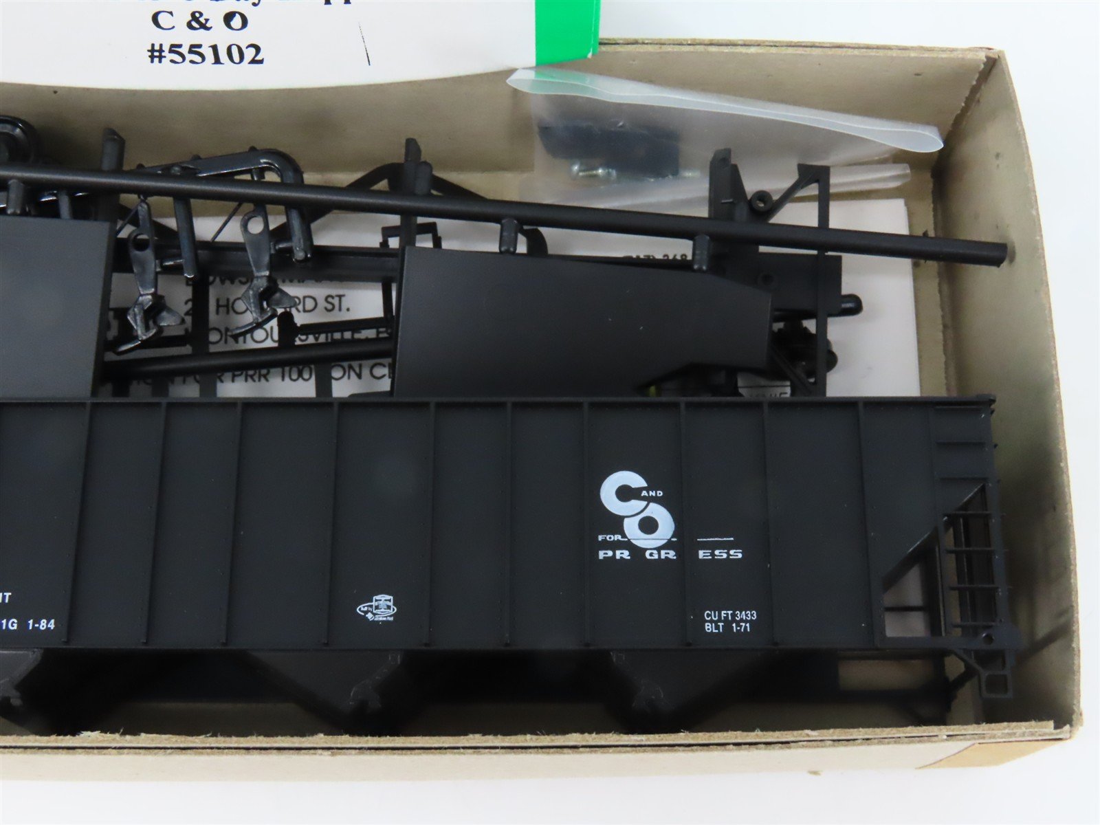 HO Scale Bowser Kit 55102 C&O Chesapeake & Ohio Progress 3-Bay Open Hopper 77941