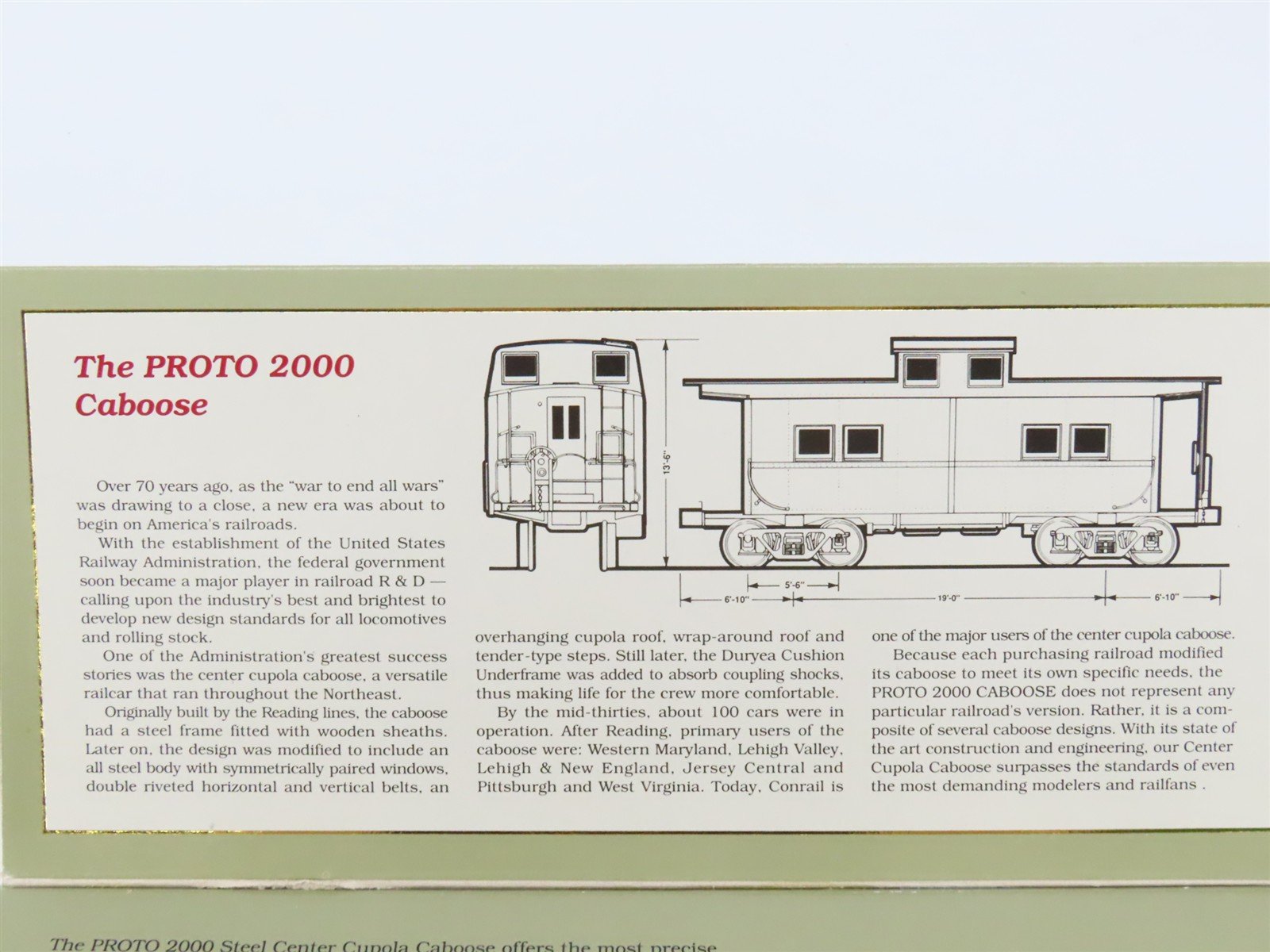HO Scale Life-Like Proto 2000 Kit 8244 Undecorated Steel Center Caboose w/ Light