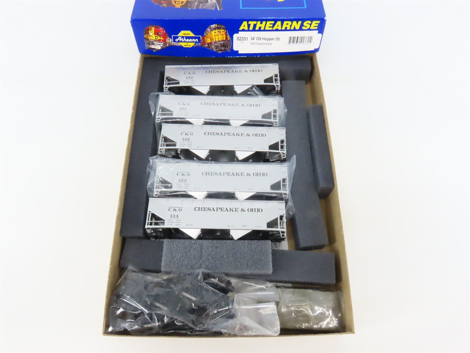 HO Athearn SE Kit 02331 C&O Chesapeake & Ohio Experimental 2-Bay Hopper 5-Pack