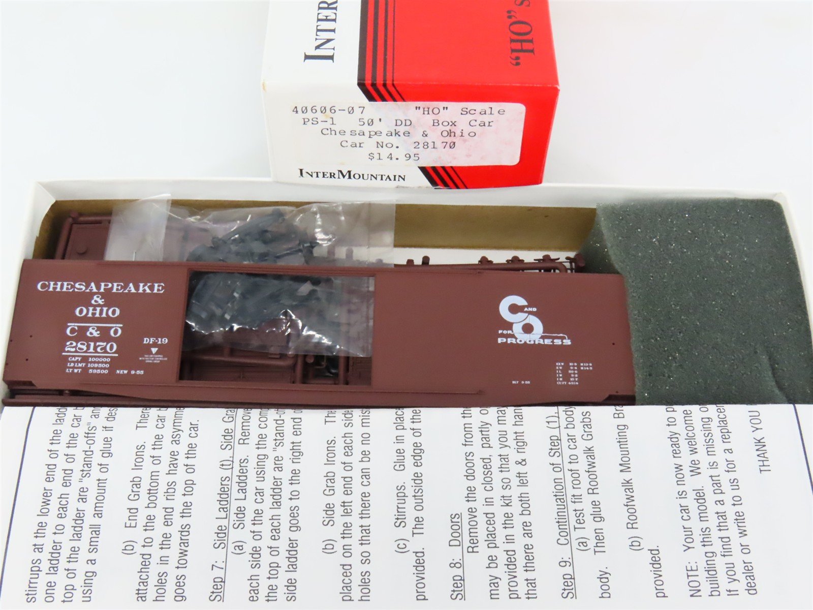 HO InterMountain Kit 40606-07 C&O Chesapeake & Ohio Progress 50' Box Car #28170