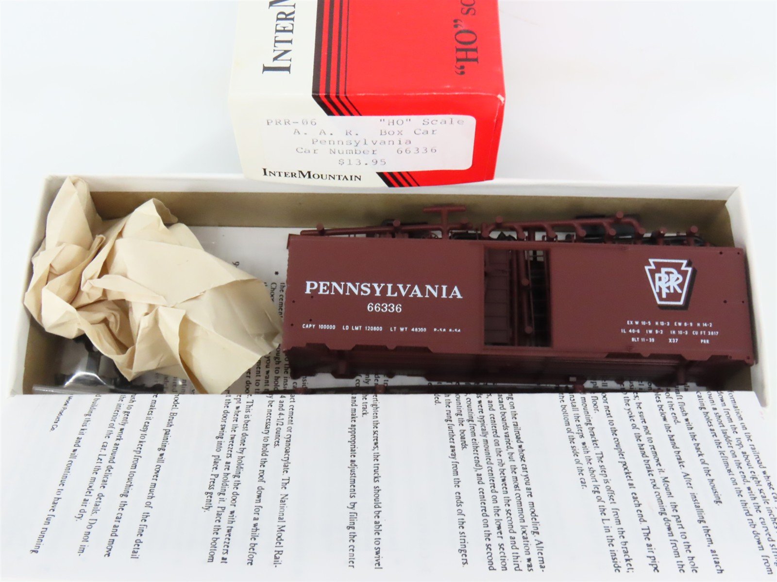 HO Scale InterMountain Kit PRR-06 PRR Pennsylvania 40' Single Door Boxcar #66336