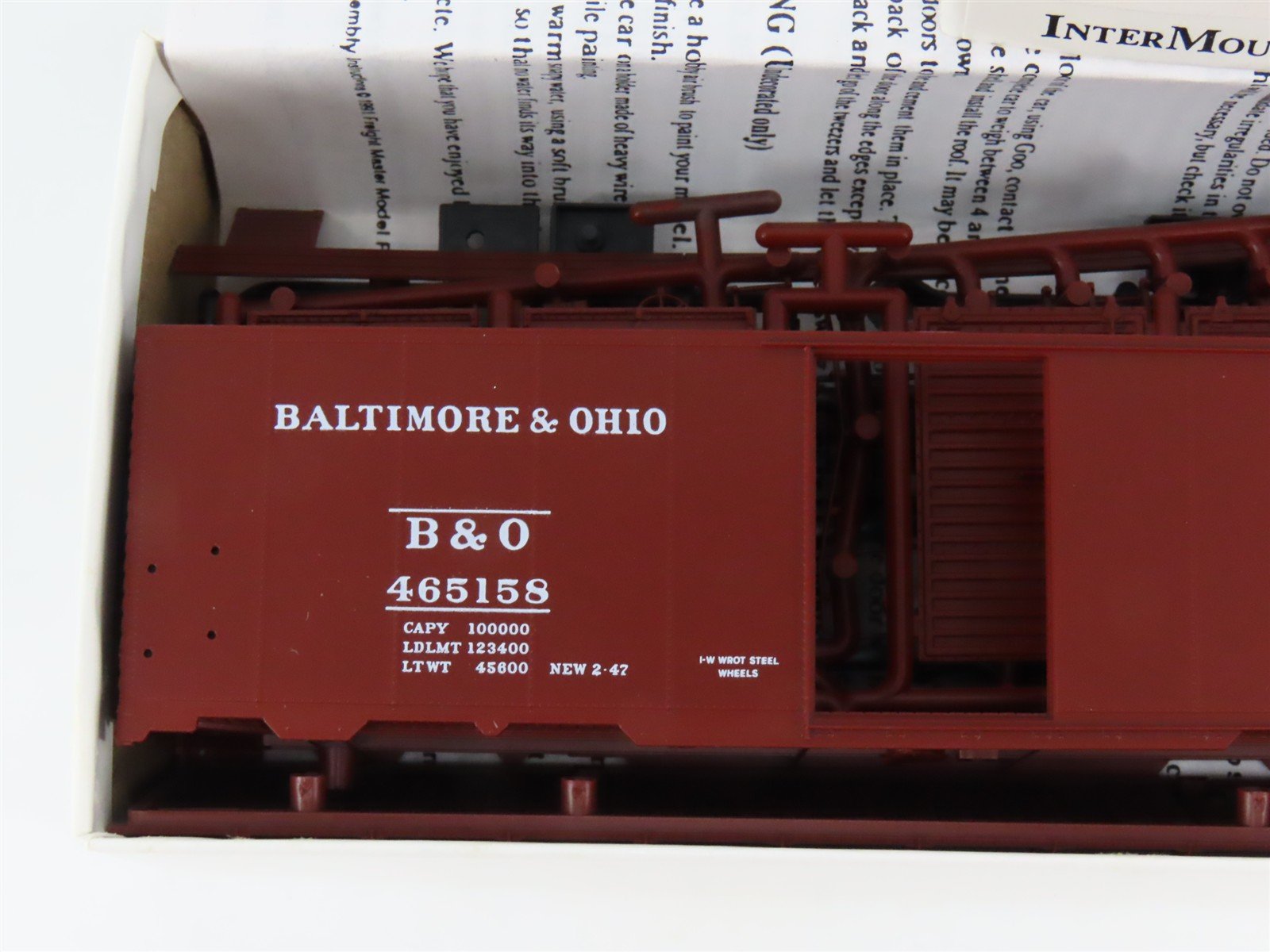 HO Scale InterMountain Kit B&O-04 B&O Baltimore & Ohio 40' Box Car #465158