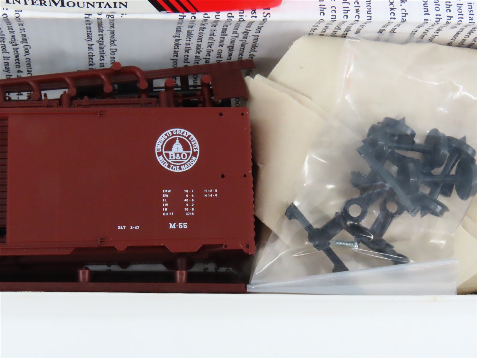 HO Scale InterMountain Kit B&O-04 B&O Baltimore & Ohio 40' Box Car #465158