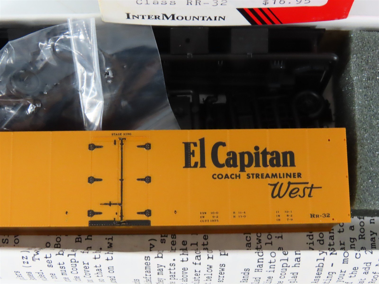 HO Scale InterMountain/Longs Model RR Supply Kit SFRD El Capitan Reefer #35771