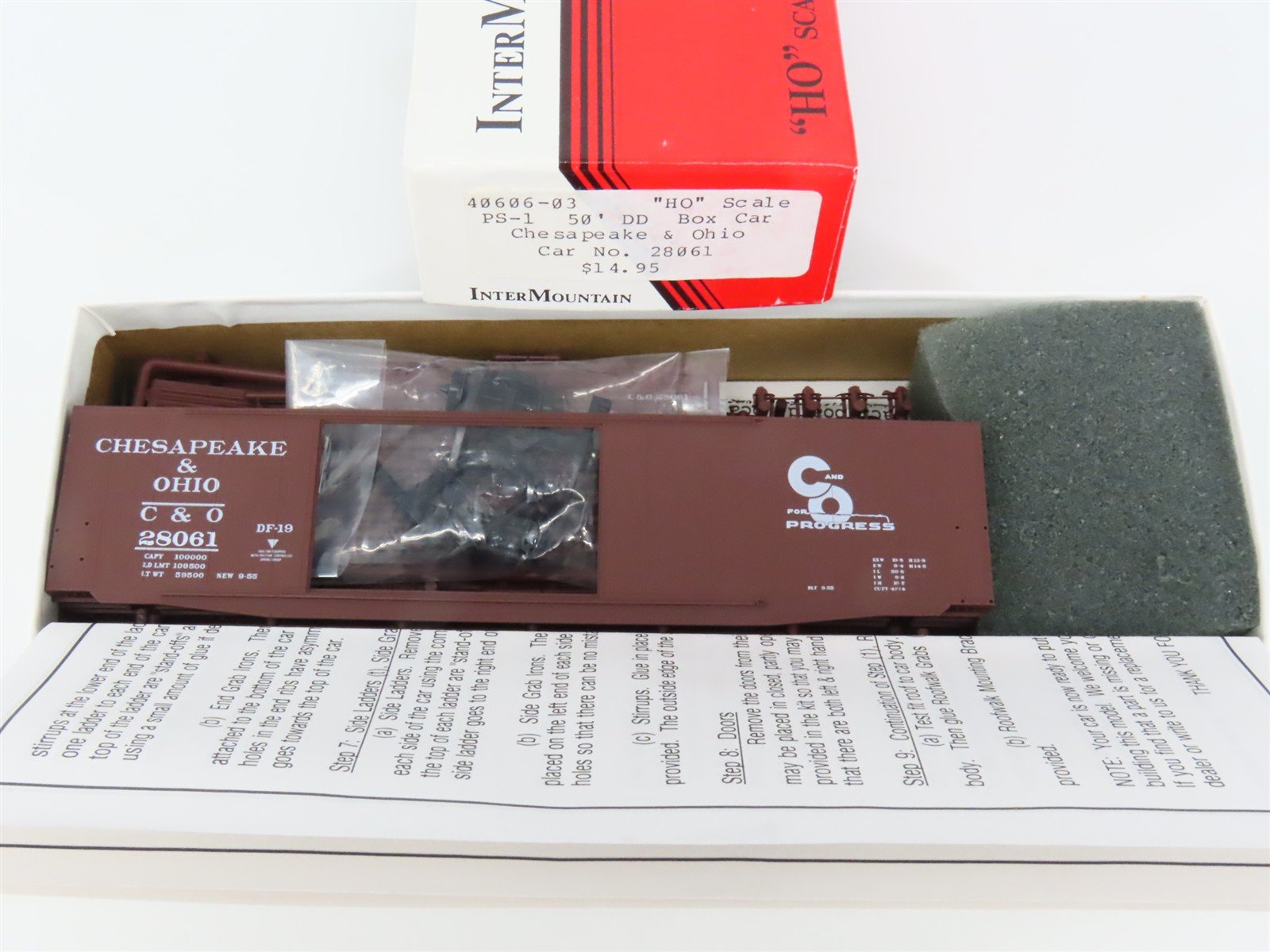 HO InterMountain Kit 40606-03 C&O Chesapeake & Ohio Progress 50' Box Car 28061