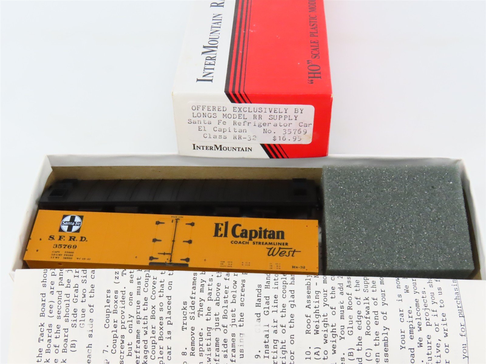 HO Scale InterMountain/Longs Model RR Supply Kit SFRD El Capitan Reefer #35769