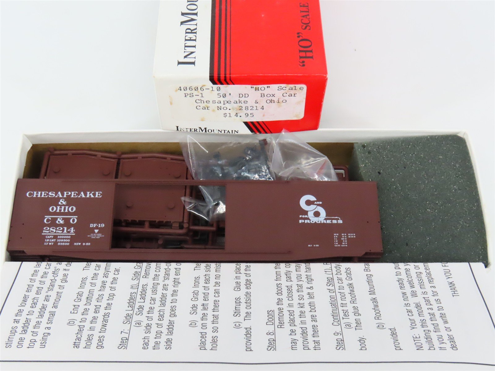 HO InterMountain Kit 40606-10 C&O Chesapeake & Ohio Progress 50' Box Car 28214