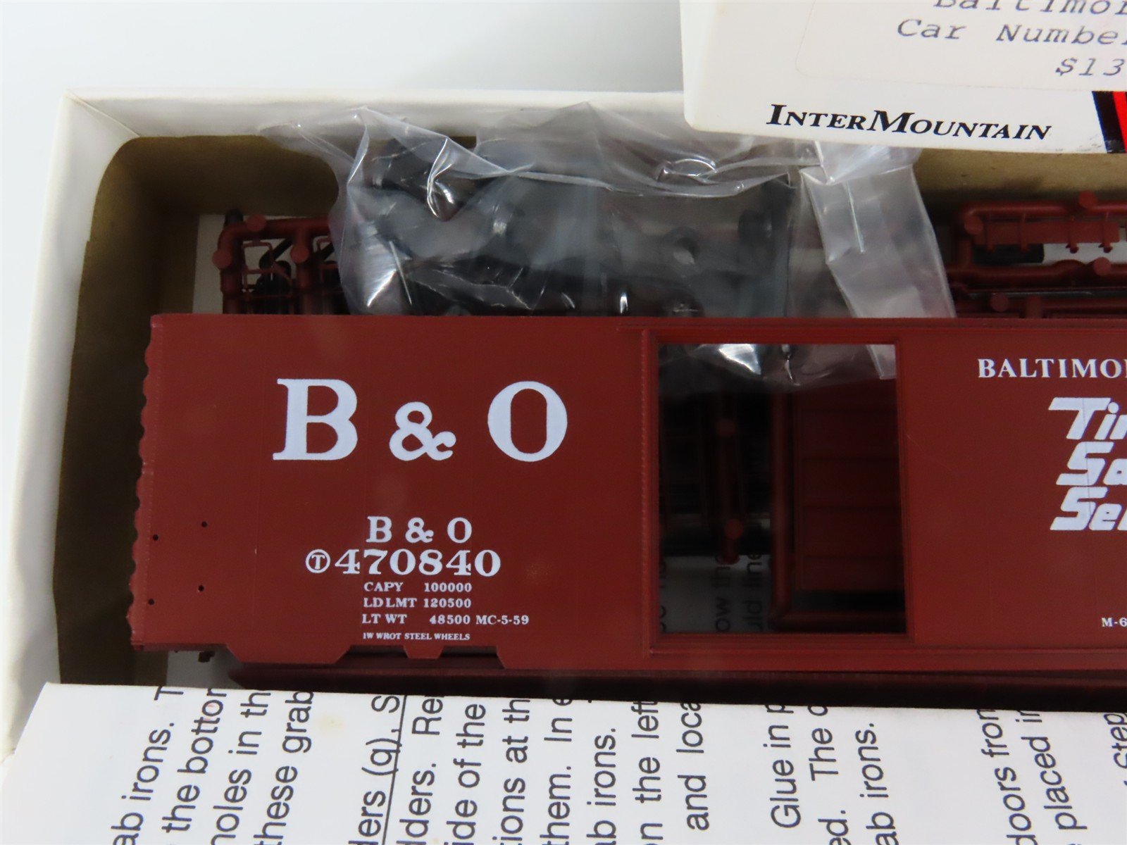 HO InterMountain Kit 40459-08 B&O Baltimore & Ohio Time Saver 40' Boxcar #470840