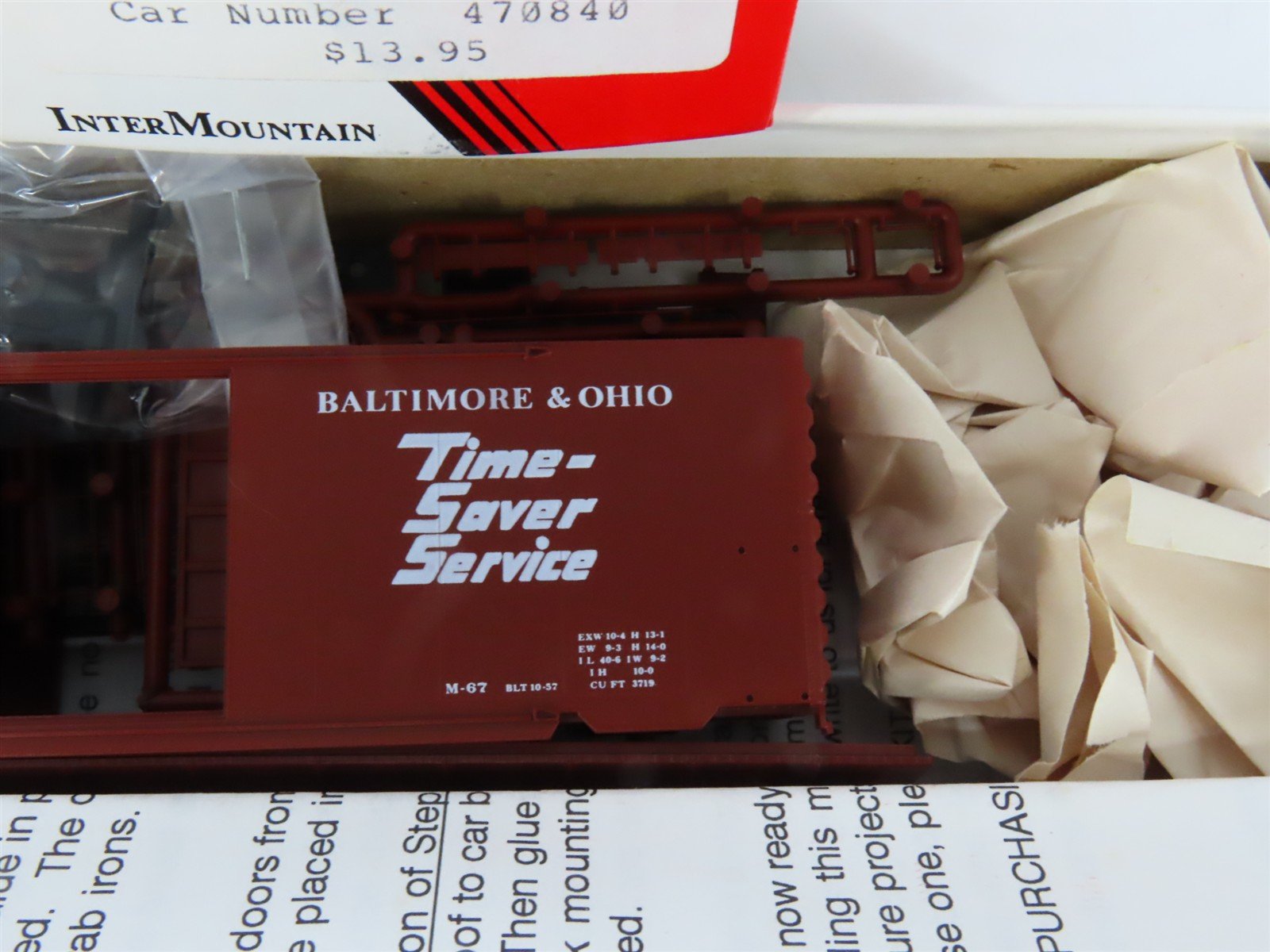 HO InterMountain Kit 40459-08 B&O Baltimore & Ohio Time Saver 40' Boxcar #470840