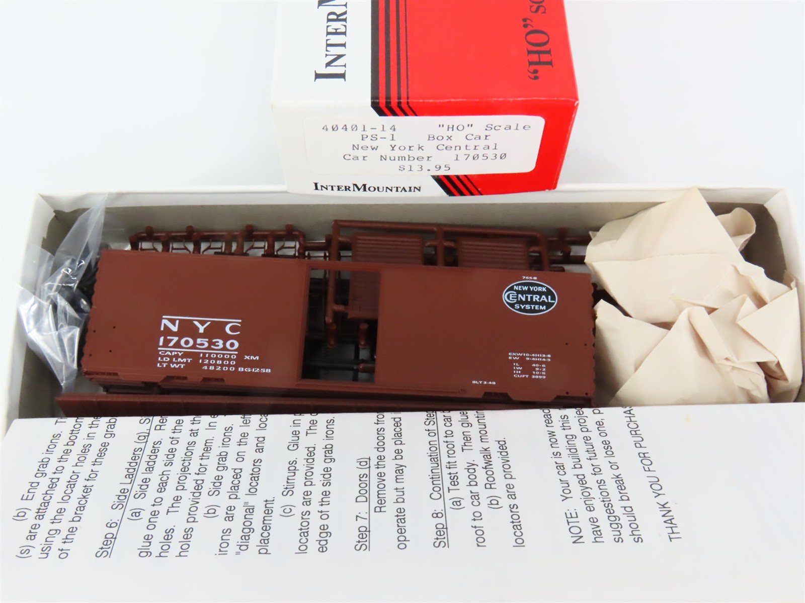 HO Scale InterMountain Kit 40401-14 NYC New York Central 40' Box Car #170530