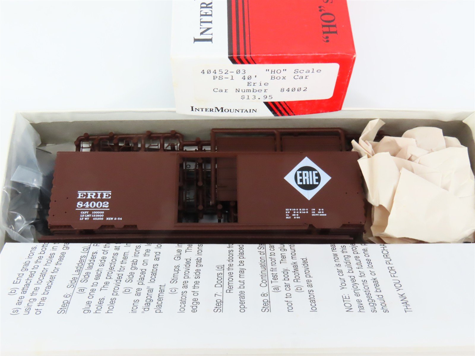 HO Scale InterMountain Kit 40452-03 Erie Railroad 40' Single Door Box Car #84002