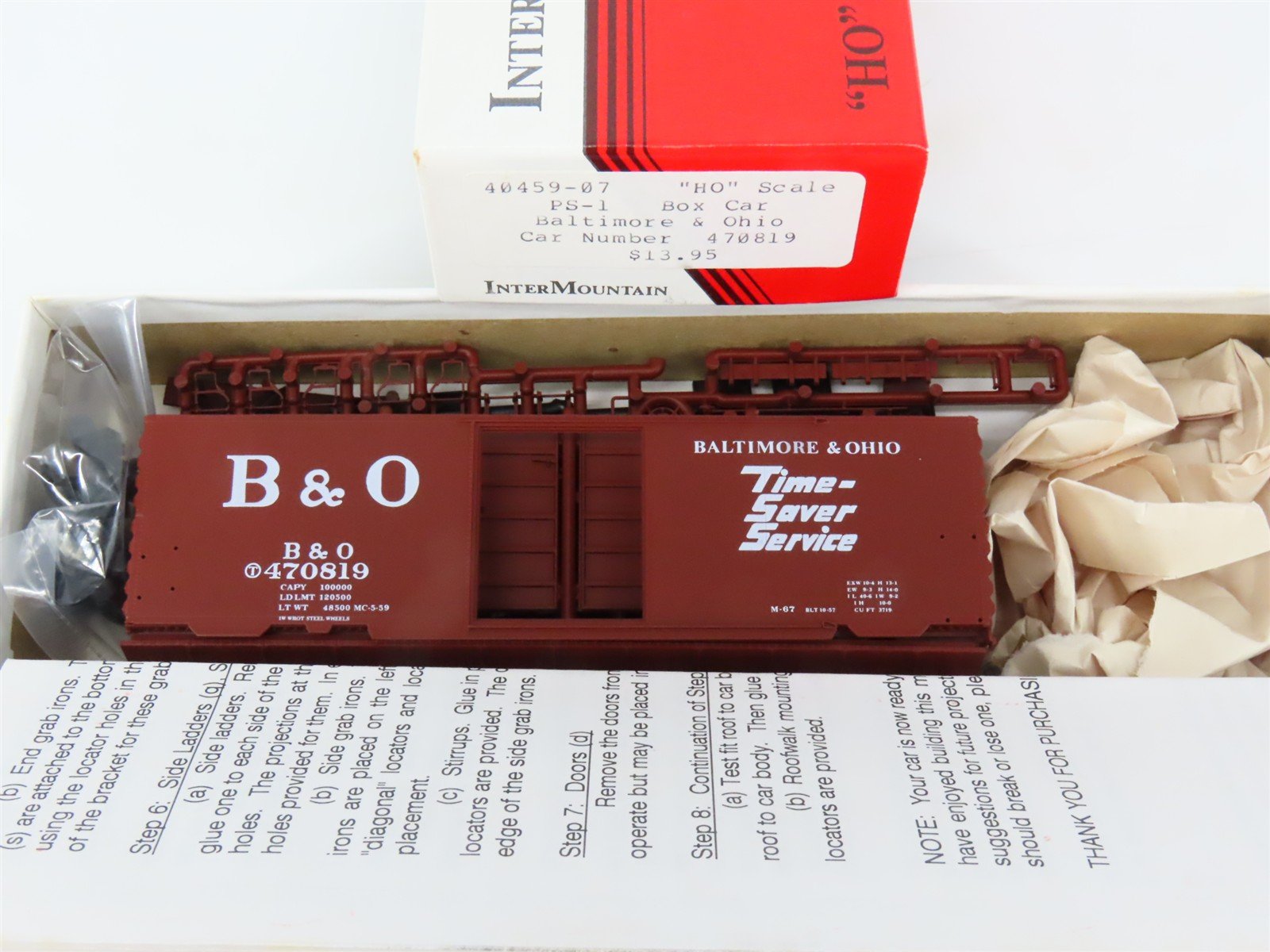 HO InterMountain Kit 40459-07 B&O Baltimore & Ohio Time Saver 40' Boxcar #470819