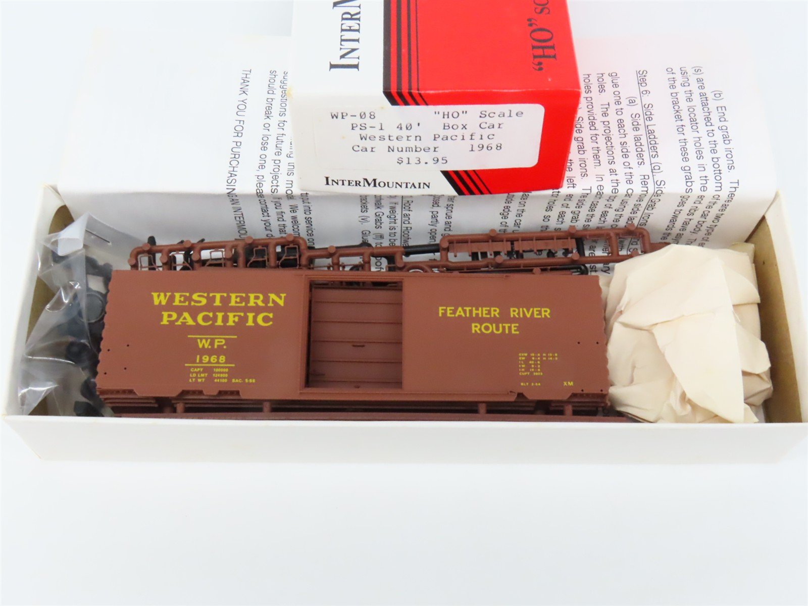 HO Scale InterMountain Kit WP-08 WP Feather River Route 40' Box Car #1968